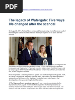 The Legacy of Watergate: Five Ways Life Changed After The Scandal