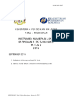 Instrumen Numerasi Lisan Matematik Saringan 2 (SKSJKCSJKT) Tahun 2 2015