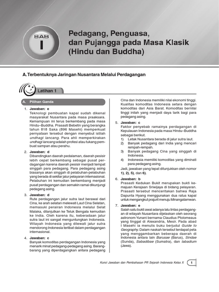 Soal Sejarah Dengan Materi Terbentuknya Jaringan Nusantara Melalui Perdagangan