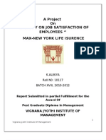 A Project On "A Study On Job Satisfaction of Employees ' Max-New York Life Isurence