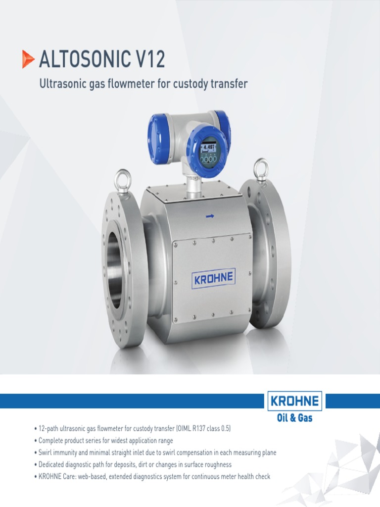 Altosonic V12 Ultrasonic gas flowmeter for custody transfer Flow