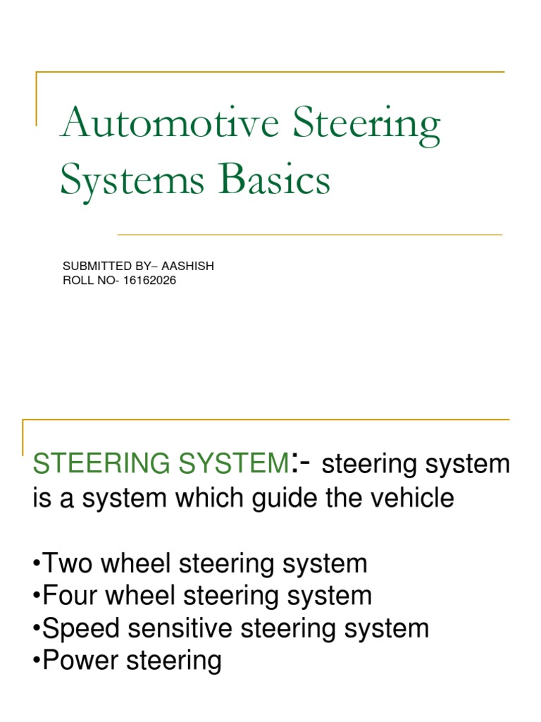 An Overview of Automotive Steering Systems Components, Types, and