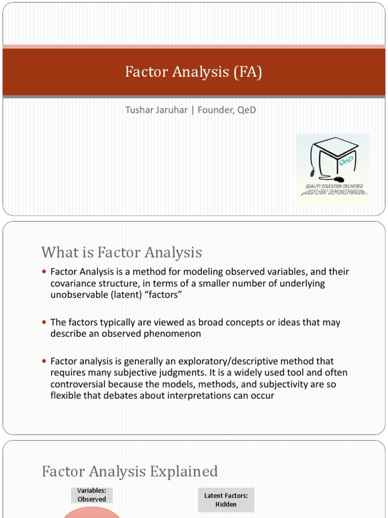 Understanding Factor Analysis Methods | PDF | Factor Analysis ...
