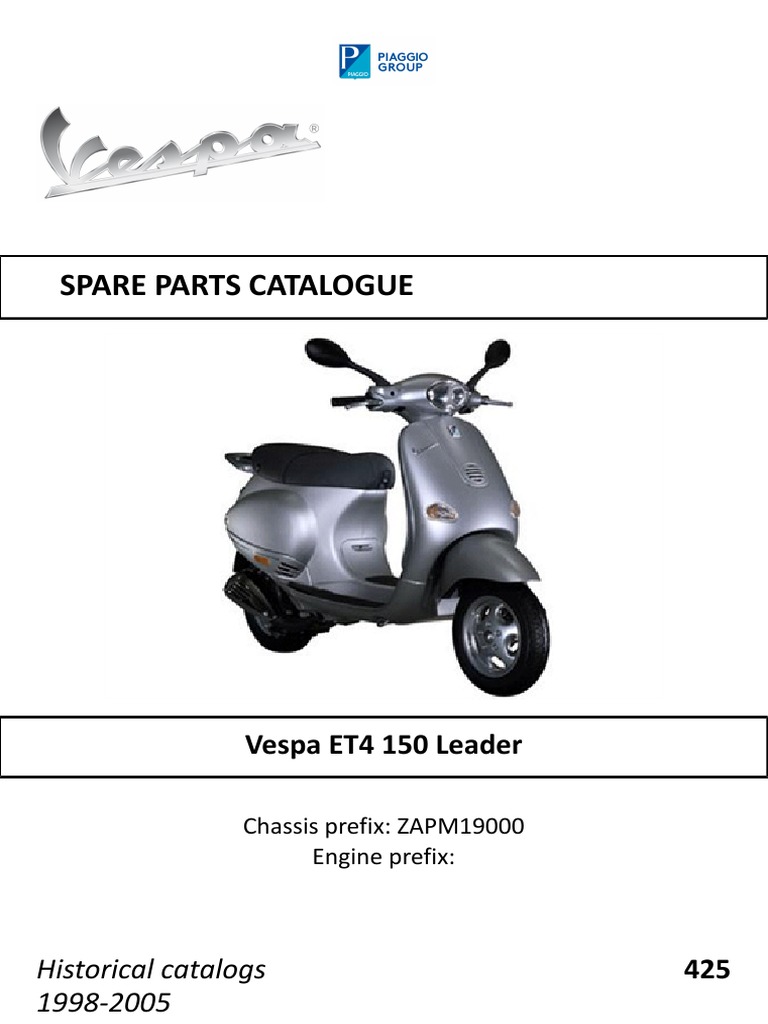 Spare Parts Catalogue Vespa ET4 150 Leader Disabled Sports
