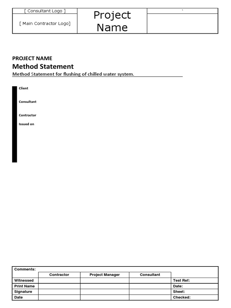 Chilled Water System Flushing Method Statement | PDF | Personal ...