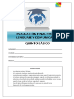 5° Básico Evaluación Lenguaje (Final) 2015