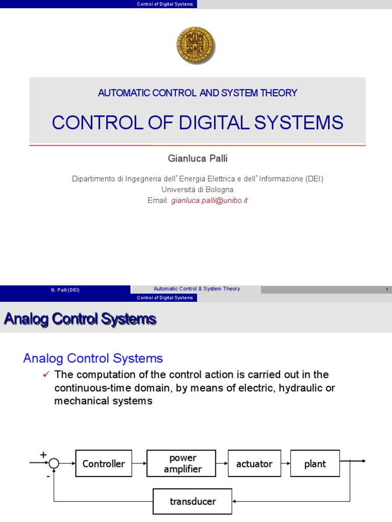 Control of Digital Systems: Automatic Control and System Theory | PDF ...