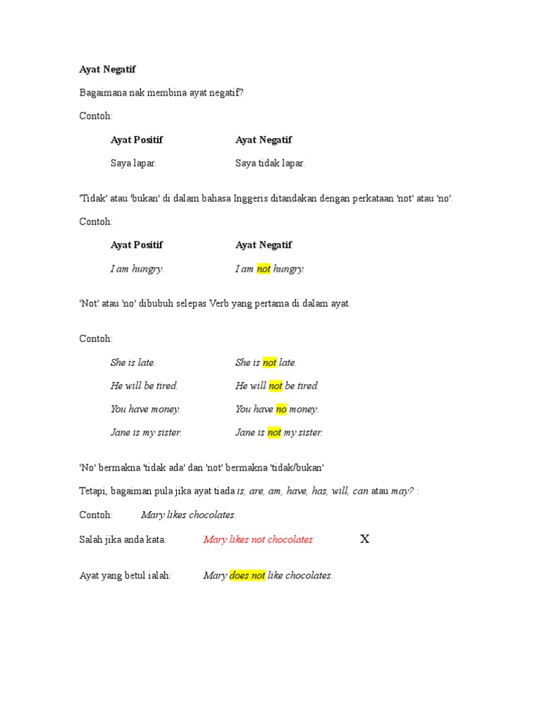 Study English Ayat Negatif