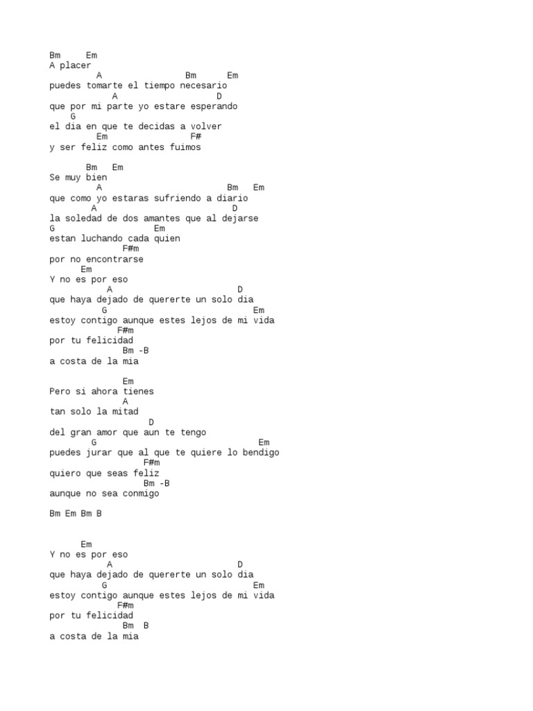 Aunque No Sea Conmigo Letra Y Acordes