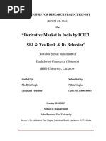 Derivative Market in India by ICICI, SBI & Yes Bank & Its Behavior