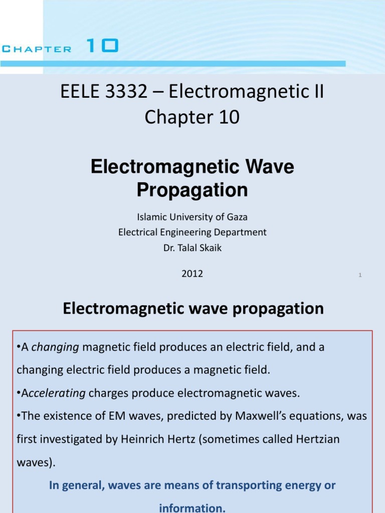EMII2013 Chap 10 P1 PDF | PDF | Waves | Electromagnetic Radiation