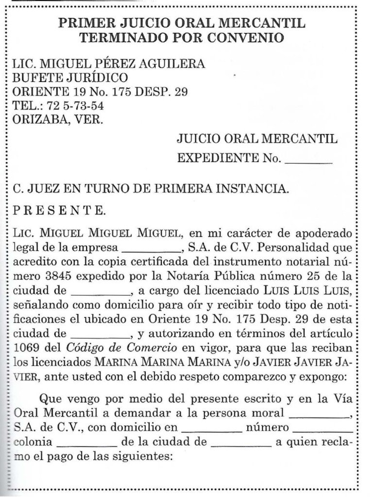 JUICIO ORAL MERCANTIL.pdf Ley común Información del