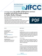 Factors Affecting Quality of Laboratory Services in Public and Private Health Facilities in Addis Ababa, Ethiopia