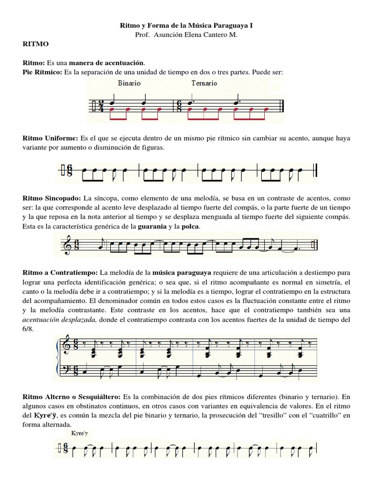 Ritmos de la Música Paraguaya | PDF | Ritmo | Música clásica