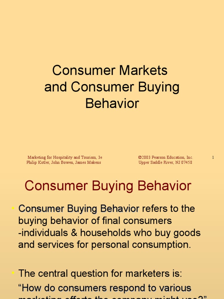 Consumer Buying Behaviour Kotler PPTT PDF