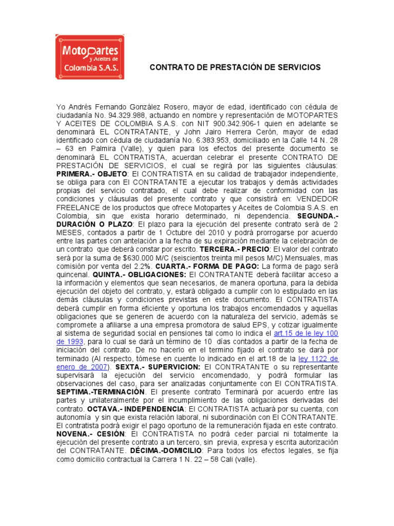 Contrato Por Prestacion de Servicios-1