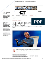 Bill Hybels Resigns From Willow Creek: News Reporting