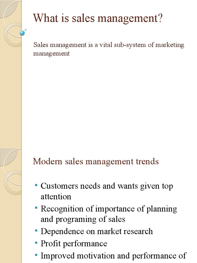 Overview of Sales Management Functions | PDF | Business