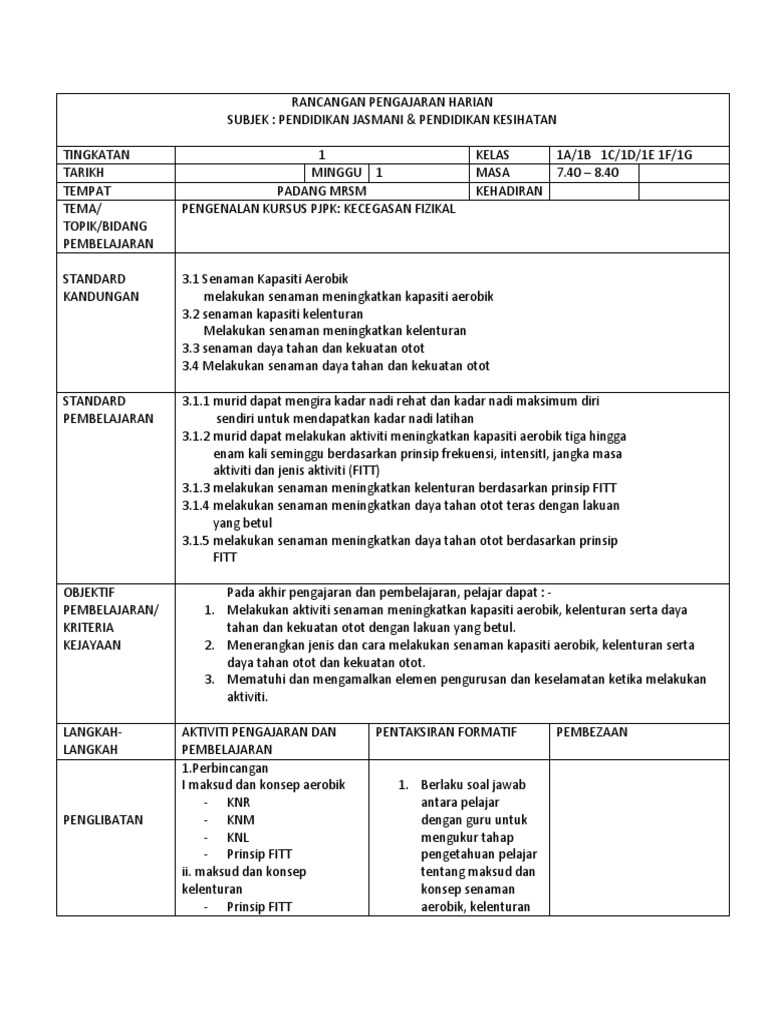 Topik 1 Kecergasan Fizikal Pdf
