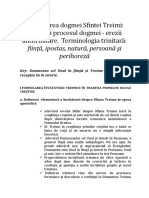 2. Formularea Dogmei Sfintei Treimi. Terminologia Trinitară Fiinţă, Ipostas, Natură, Persoană Şi Perihoreză (1)