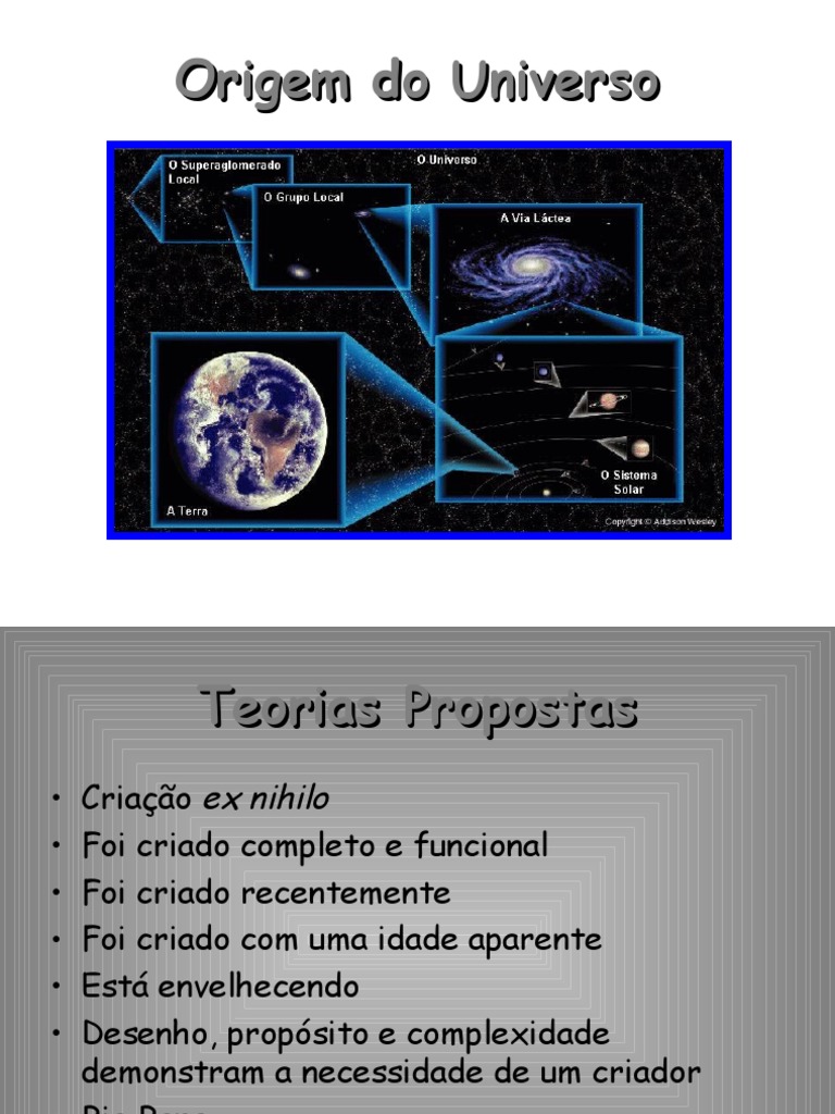 Teorias sobre a Origem do Universo | PDF | Grande explosão | Universo
