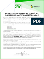 Updated Claim Signature Form (CSF), CLAIM FORMS 1&2 (CF 1 & CF2) (Revision 1)