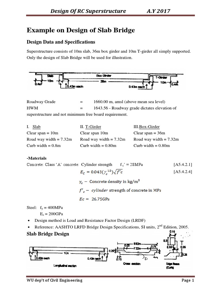 Slab Bridge Design Example and Analysis | PDF | Stress (Mechanics ...