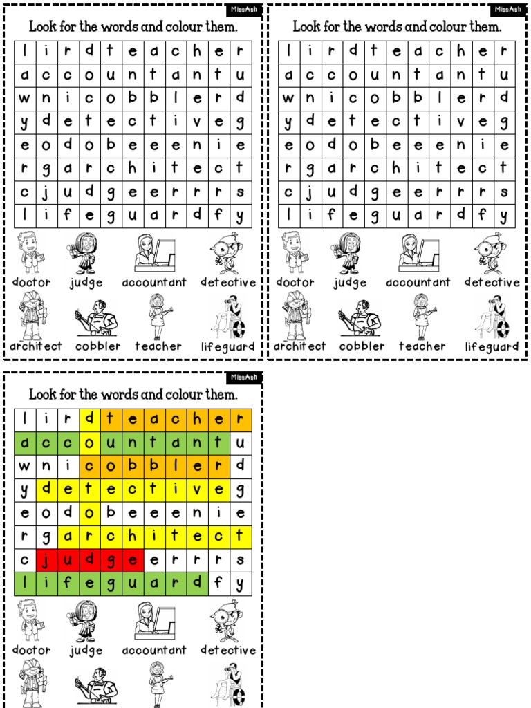 Occupation Wordsearch 1 | PDF | Language Arts & Discipline | Teaching ...