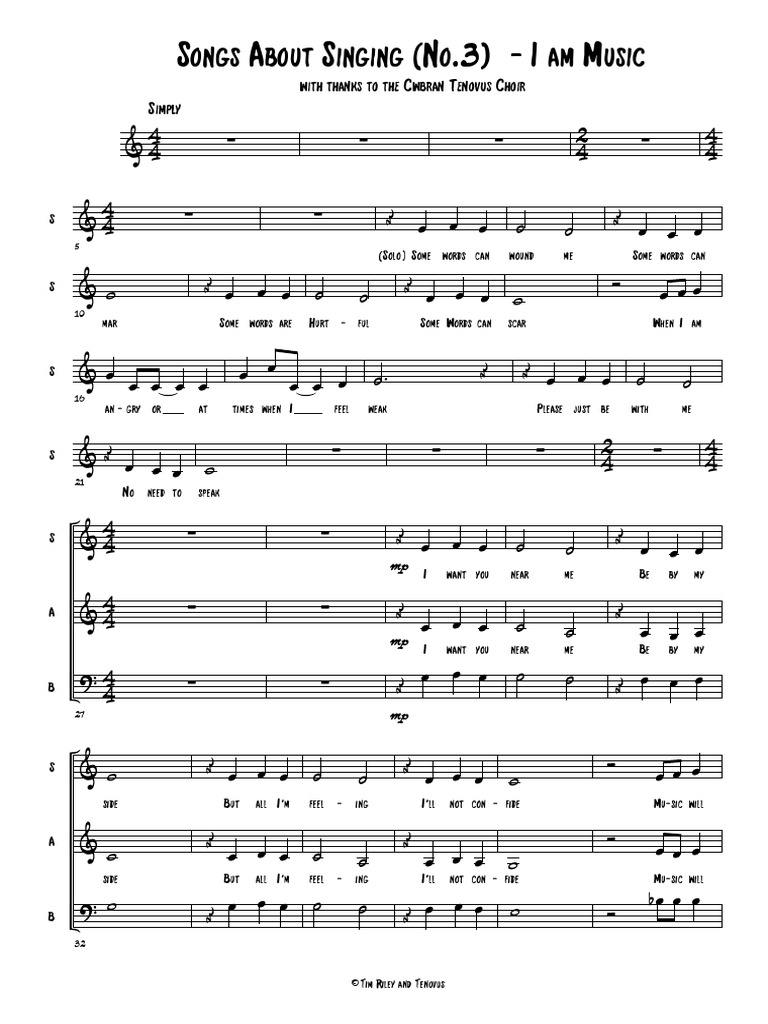 I Am Music (SAB) Choral | PDF | Music Theory | Classical Music