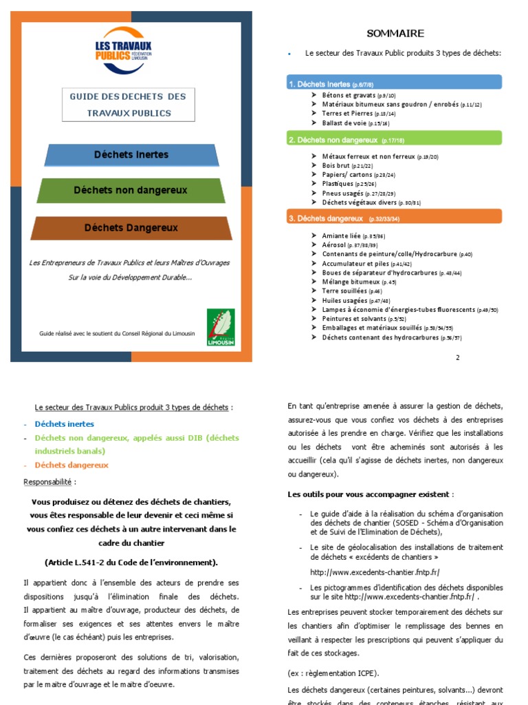 Guide des Déchets des Travaux Publics | PDF | Recyclage | Déchets