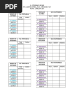 GS Attendance Record October-December 2018