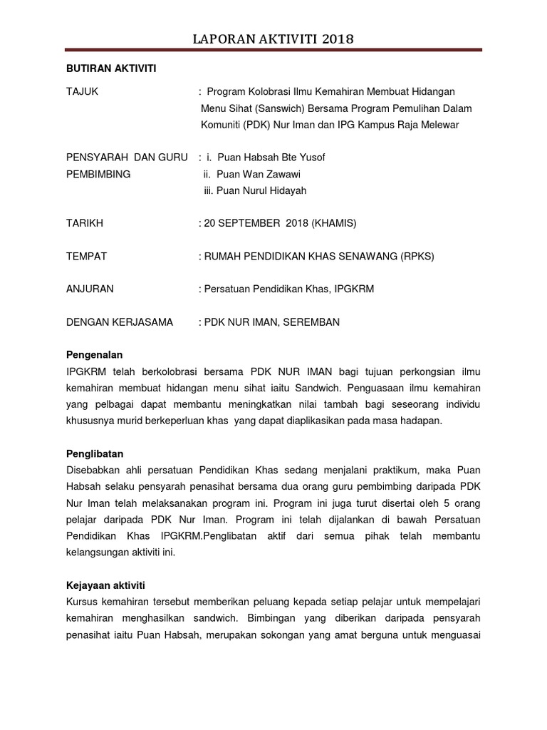 Laporan Sandwich Pdf