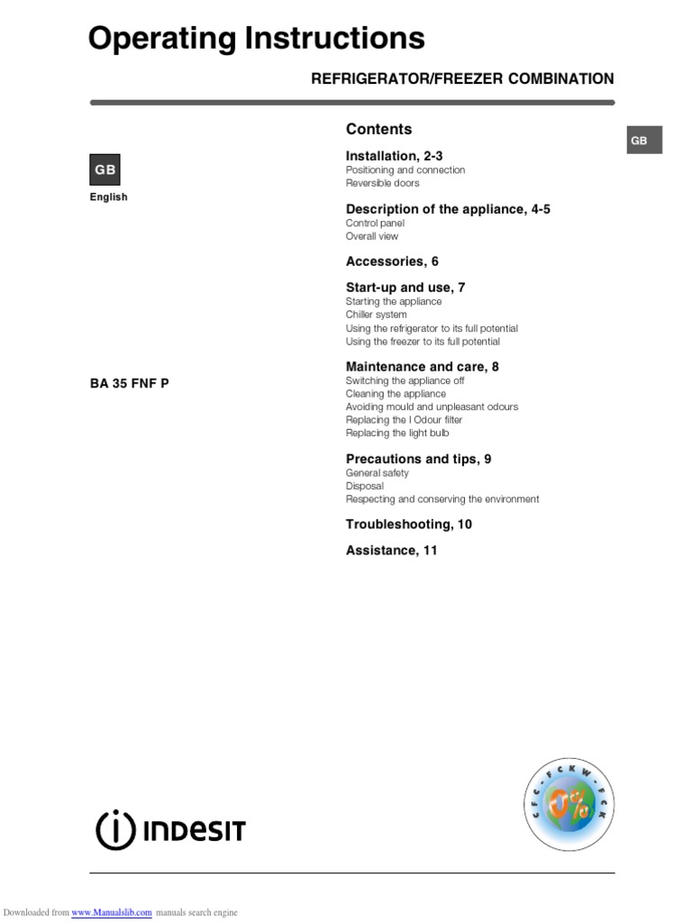 Refrigerator/Freezer Combination Installation, 23 PDF