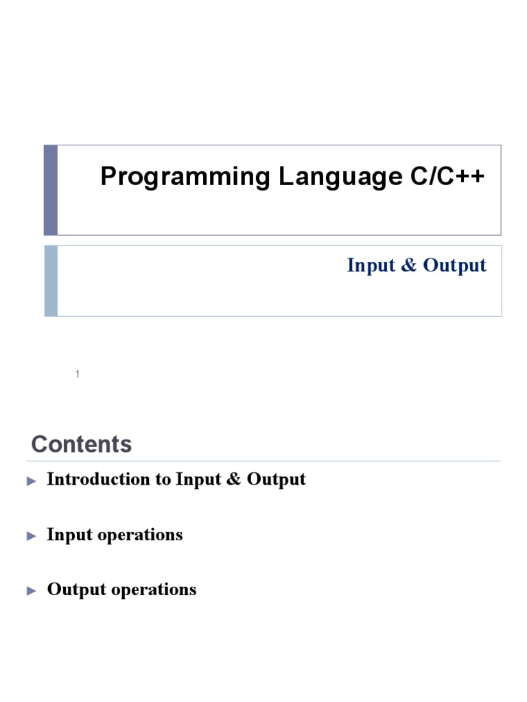 Input/output in Programming | PDF | Input/Output | Integer (Computer ...