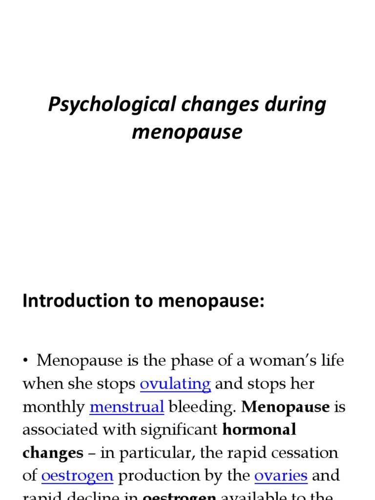 psychological changes during menopause