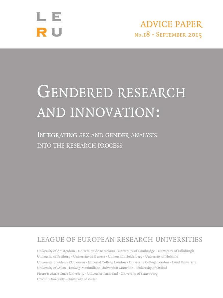 Endered Research and Innovation: Advice Paper | PDF | Gender | Gender ...