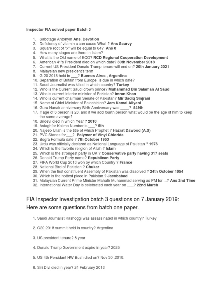 Inspector FIA | Download Free PDF | Pakistan | Pakistan Peoples Party