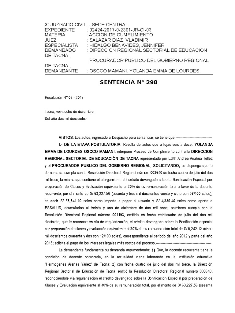 Modelo de Sentencia de Vista | PDF | Ley procesal | Demanda judicial