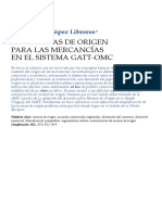 Las Normas de Origen para Las Mercancias en El Sistema Gatt