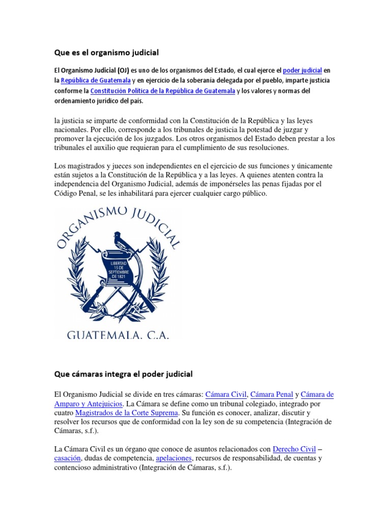 Estructura y funciones del OJ en Guatemala | PDF | Competencia (ley) | Juez