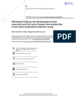 Workplace Bullying The Development of Job Insecurity and The Role of Laissez Faire Leadership A Two Wave Moderated Mediation Study