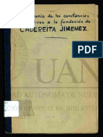 Documentos de La Fundación de La Villa de Cadereyta, Nuevo León