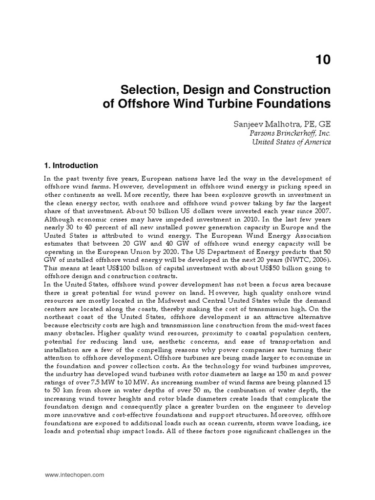 InTech-Selection Design and Construction of Offshore Wind Turbine ...