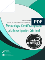 INVESTIGACION CRIMINAL NT 3 - Metodologia Cientifica Aplicada A La Investigacion Criminal
