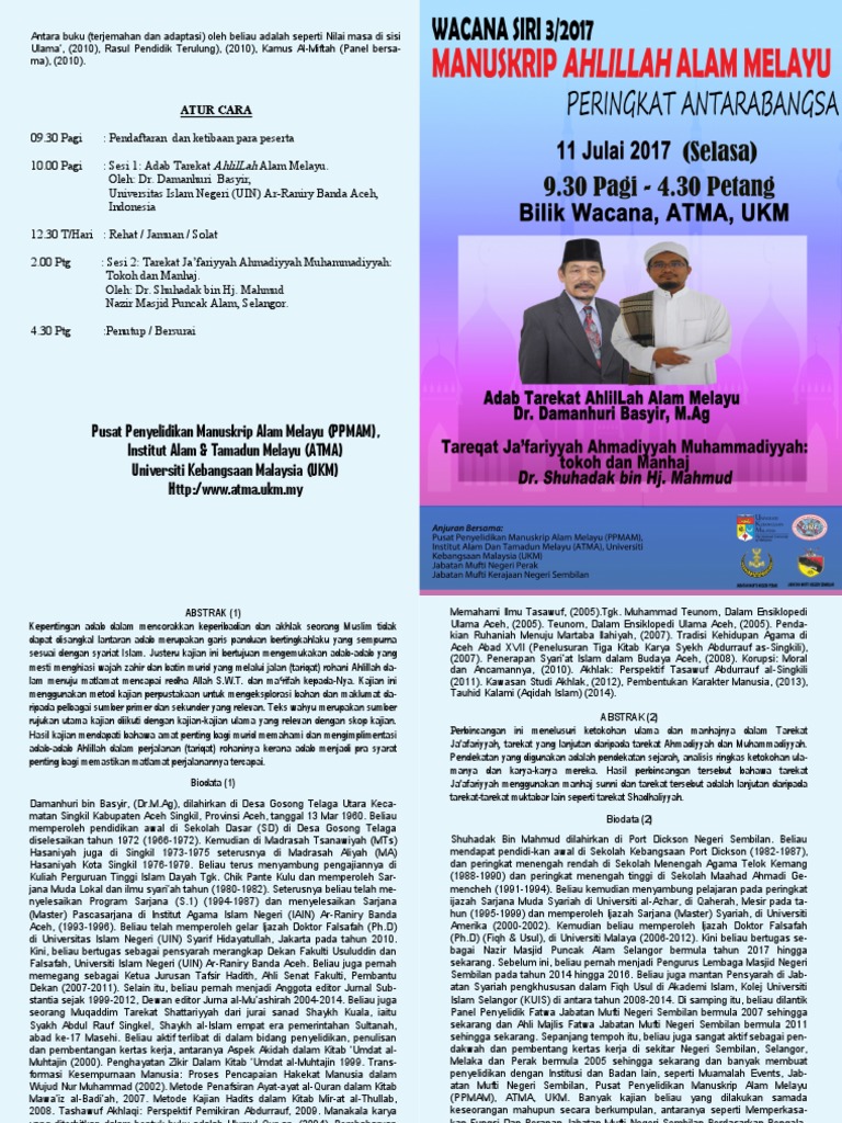 Adab Ahlillah Dalam Tarekat Rohani Alam Melayu Pdf