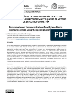 DETERMINACIÓN DE LA CONCENTRACIÓN DE AZUL DE METILENO EN SOLUCIÓN PROBLEMA UTILIZANDO EL MÉTODO DE ESPECTROFOTOMETRÍA