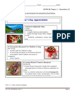 Mother's Day Appreciation Mother's Day Appreciation: UPSR SK Paper 1 - Question 23