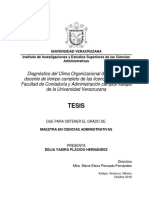 Diagnóstico Del Clima Organizacional Del Personal Docente de Tiempo Completo de Las Licenciaturas de La Facultad de Contaduría y Administración Campus Xalapa de La Universidad Veracruzana