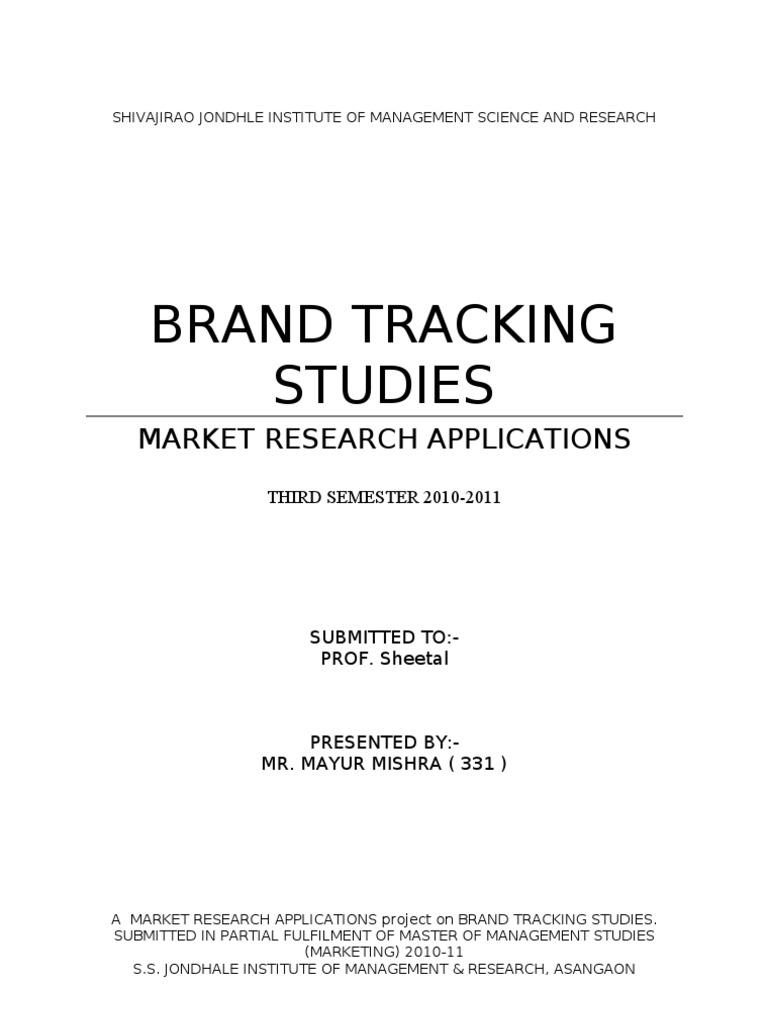 Brand Tracking Studies Overview | PDF | Brand | Marketing