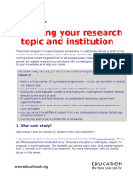 Choosing Your Research Topic